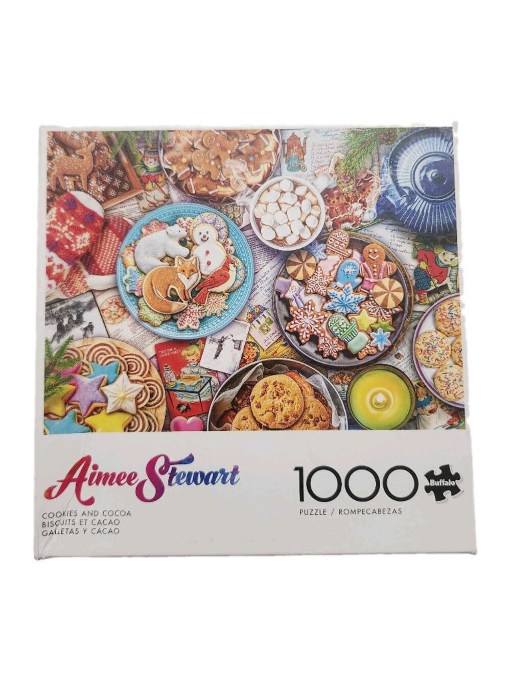 Aimee Stewart Holidays Cookies Cocoa 1000 Piece Jigsaw Christmas Puzzle New